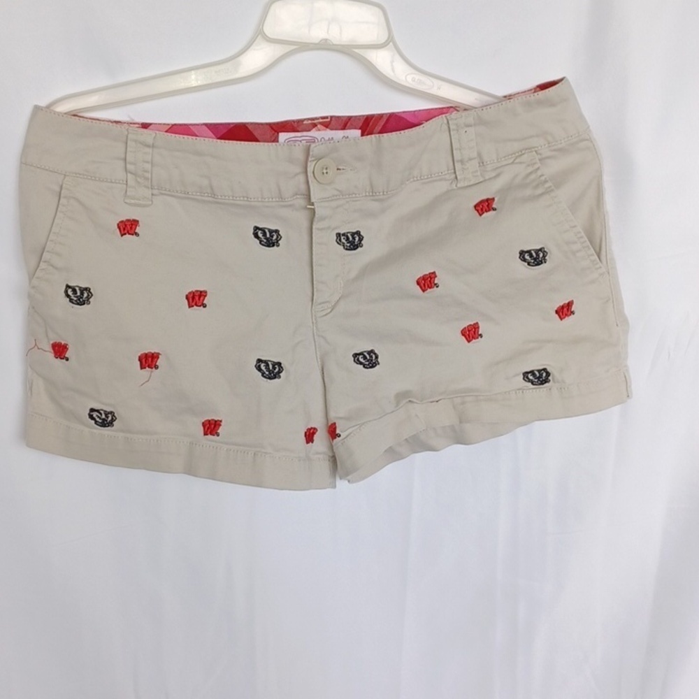 E5 College Classics Womens Wisconsin Badgers Short Shorts, sz 13